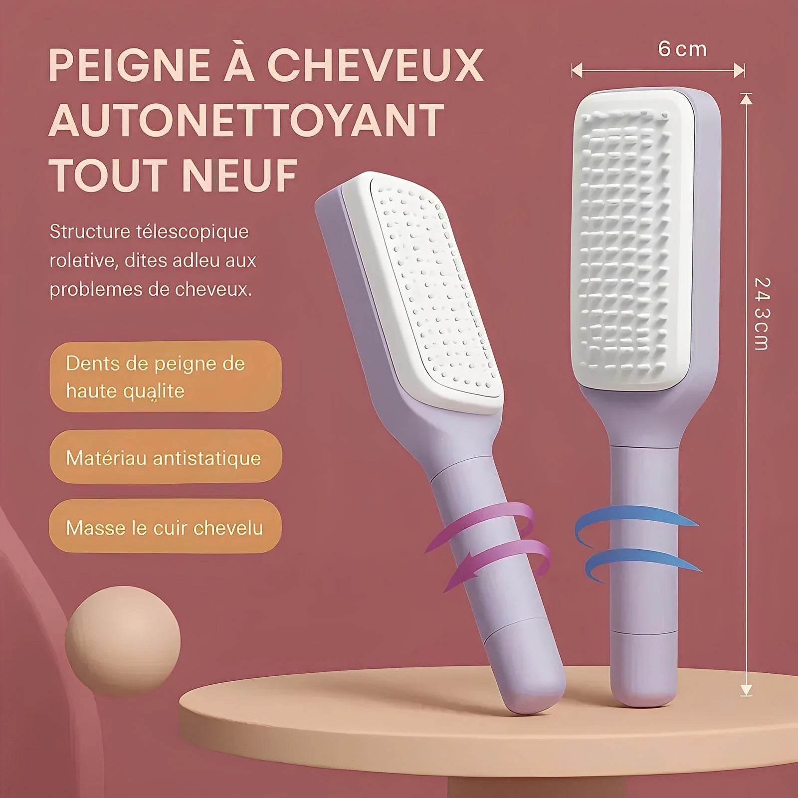 Brosses cheveux autonettoyantes Divinely_shop